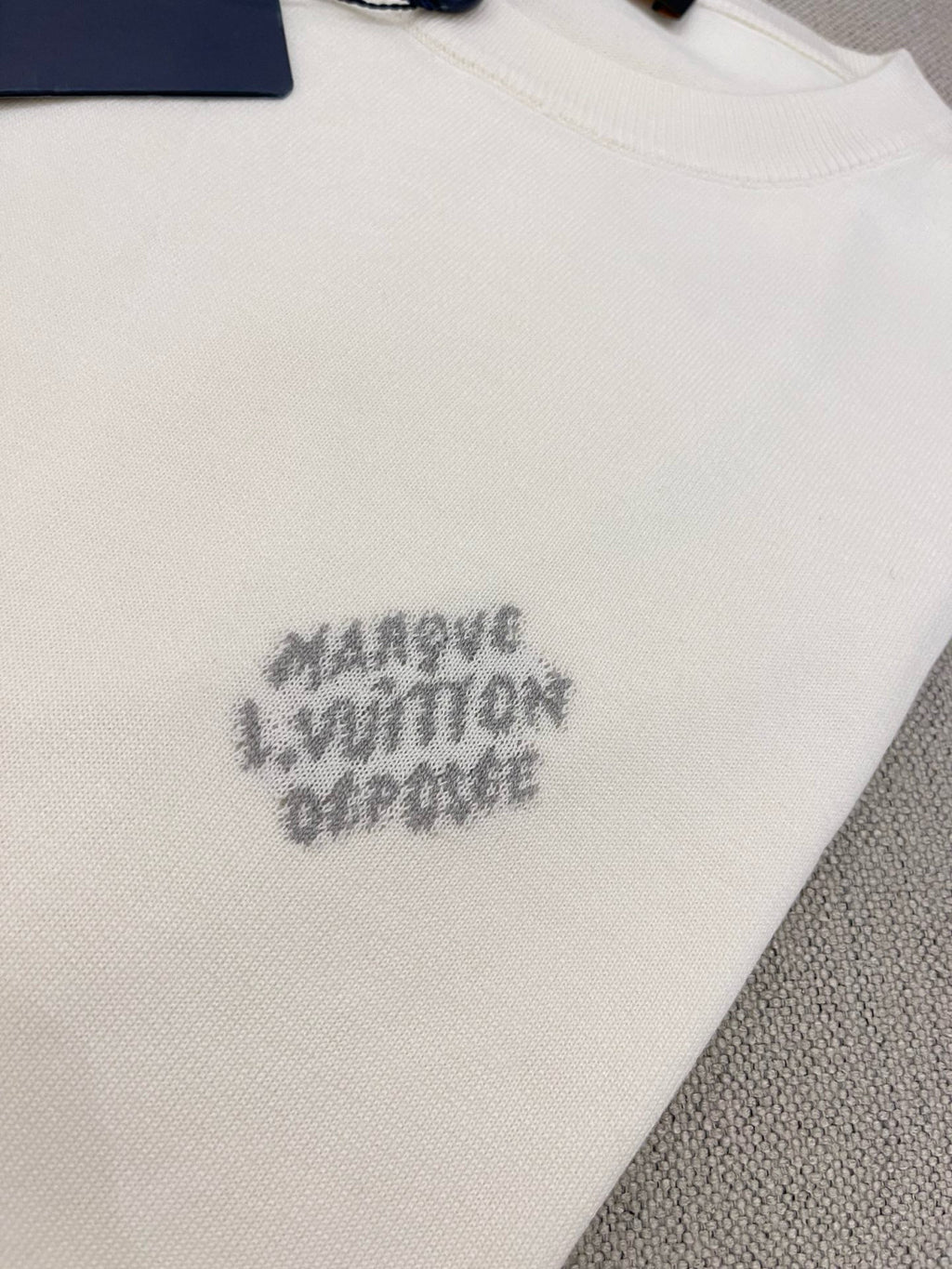 Louis Vuitton Men's Summer White Cotton Jersey Fabric Round Neck Short Sleeve T-shirt #99328