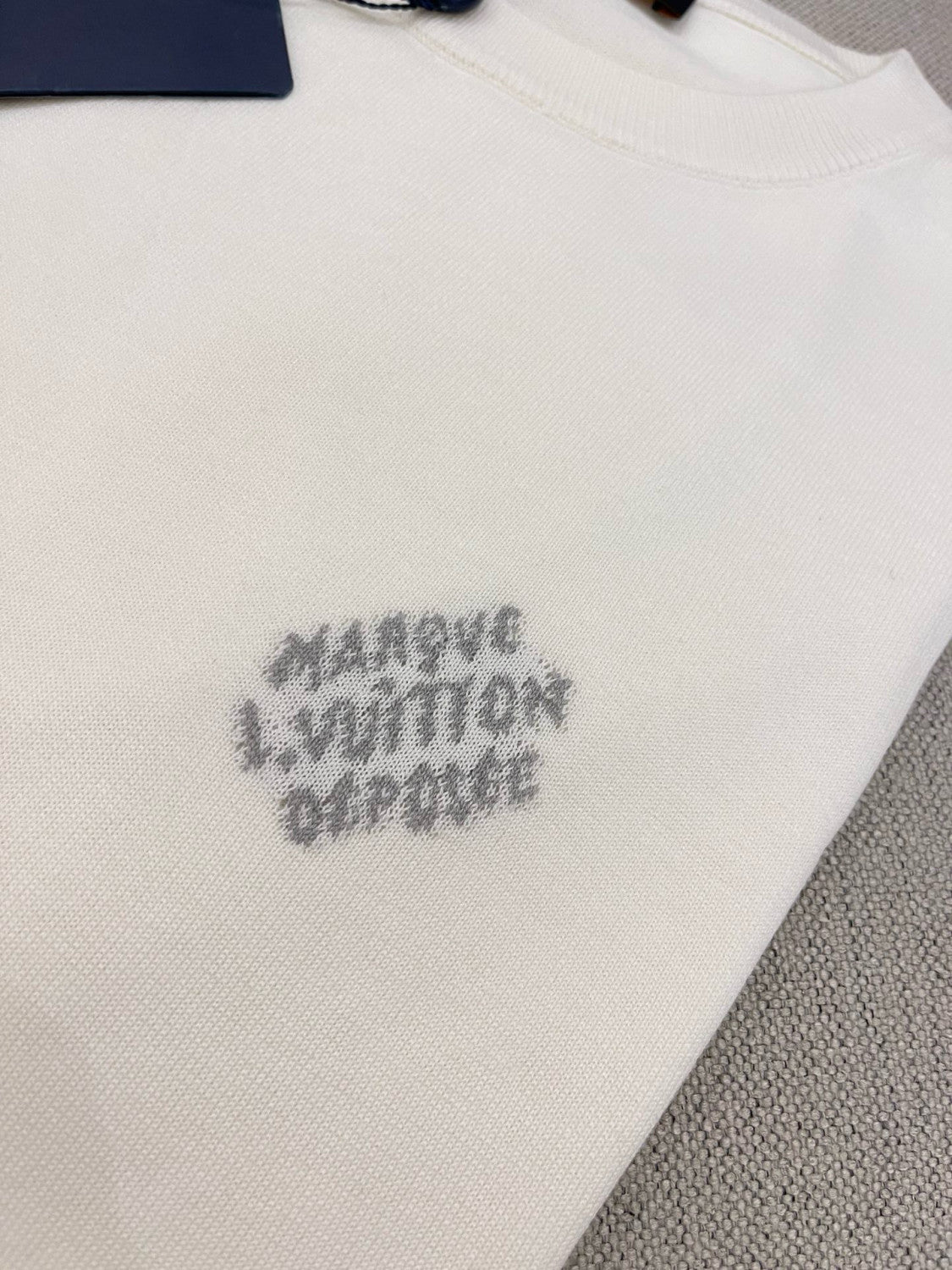 Louis Vuitton Men's Summer White Cotton Jersey Fabric Round Neck Short Sleeve T-shirt #99328