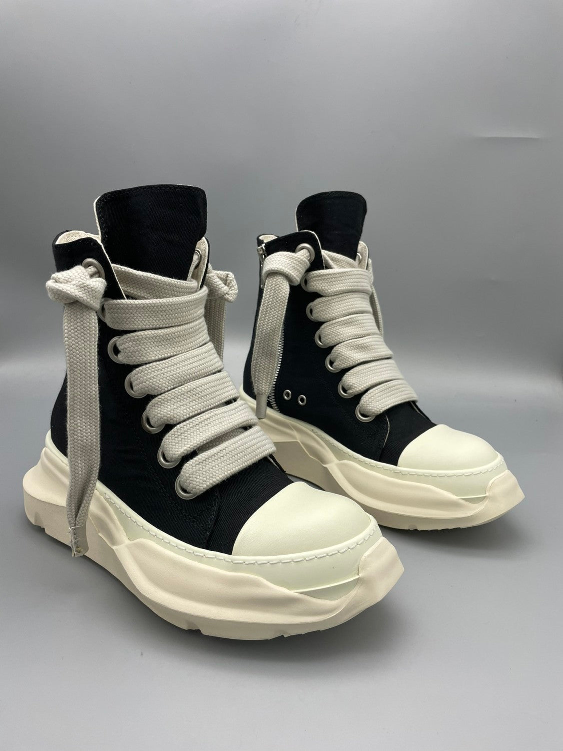 Rick Owens Drkshdw Men's Thick Lace High Top Shoes Heightened Thick Bottom Board Shoes Sports Casual Canvas Shoes Boots  #81379