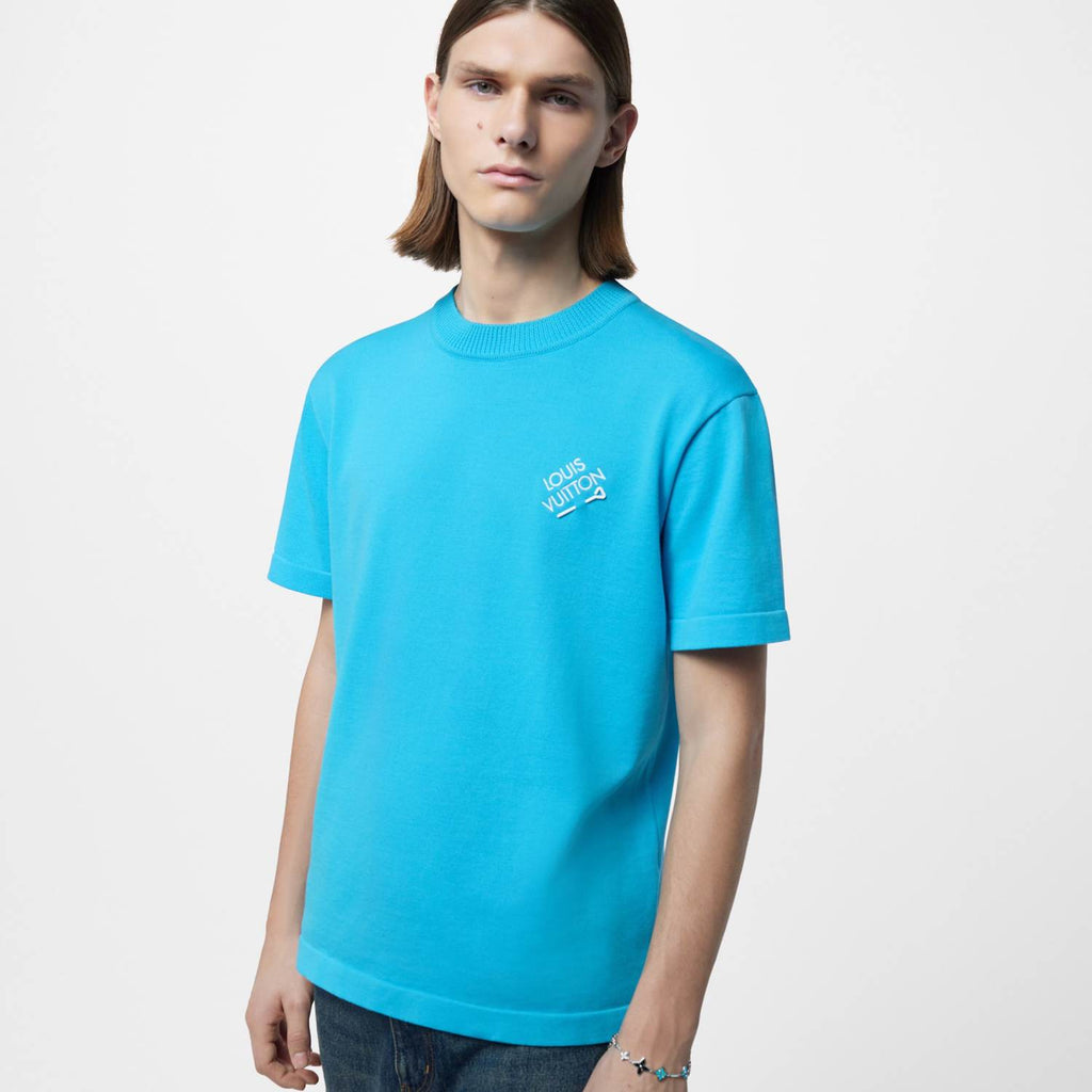 Louis Vuitton Men's Summer Embroidered Logo Round Neck Cotton Short Sleeve T-Shirt #98647