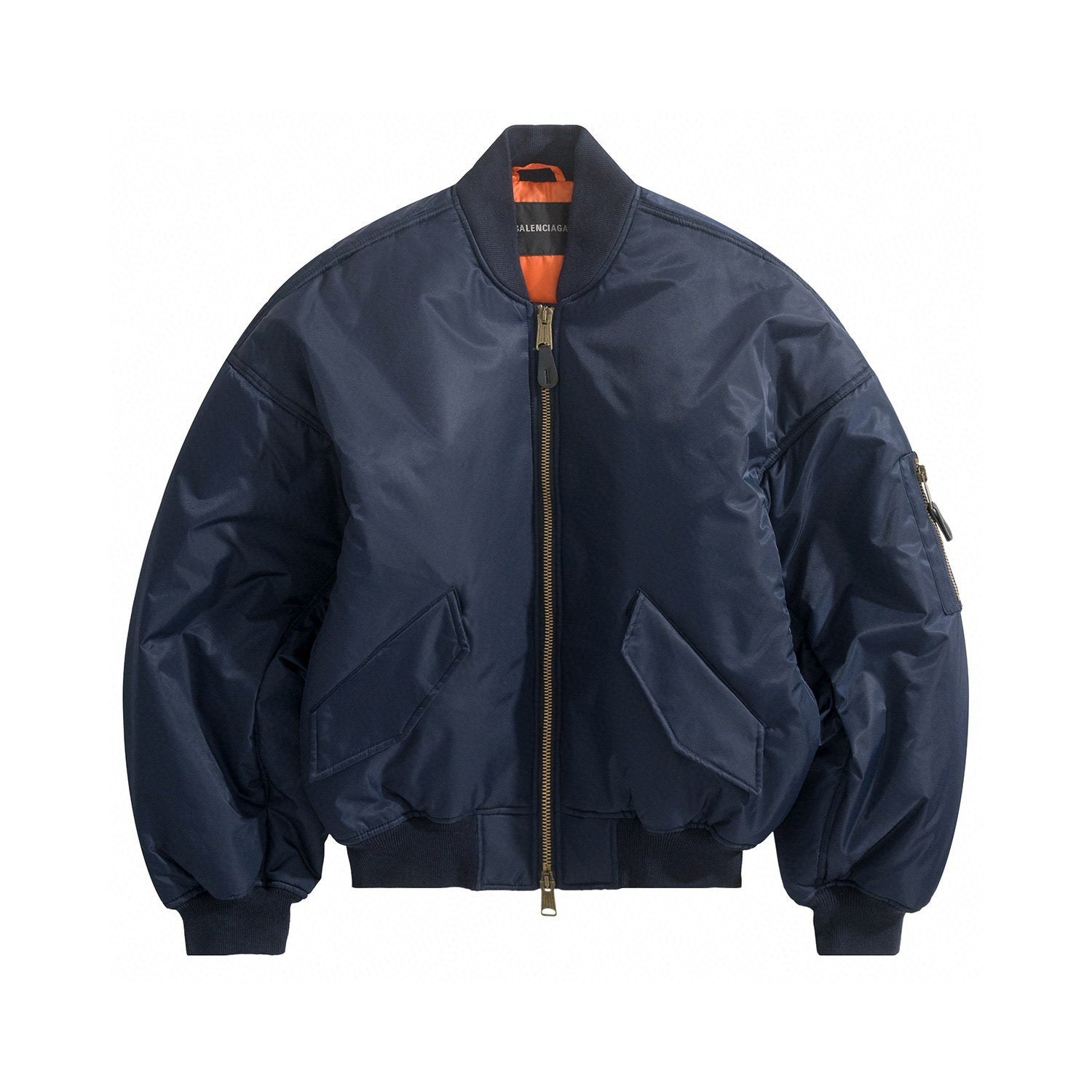 Balenciaga Men's Autumn/winter Blue Zip-up Bomber Jacket High-street Style Short-length Casual Jacket Ngvp #2614