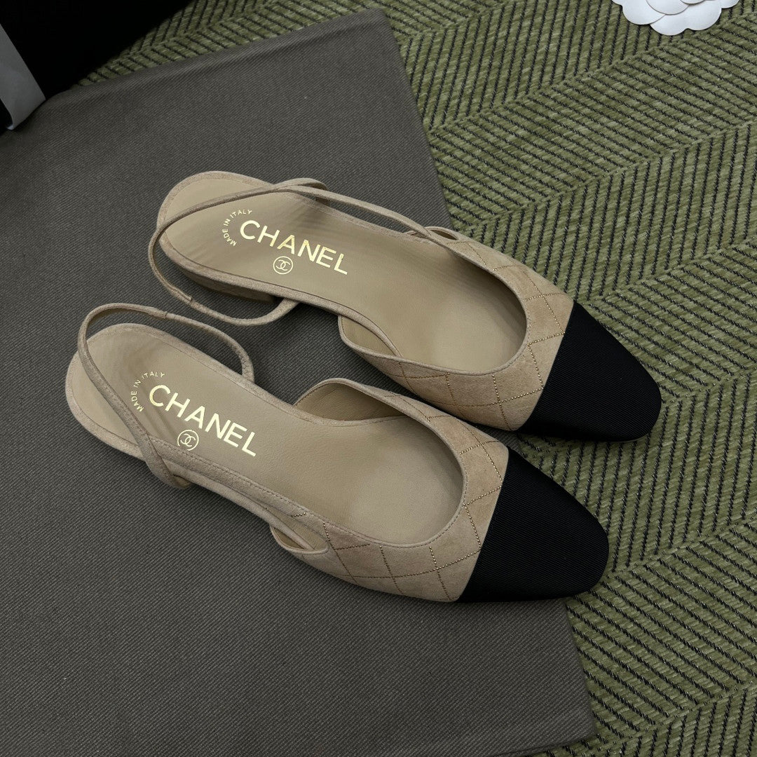 Chanel Women's Spring/Fall Fashion Casual Round-Toe Slip-On High-Heel Chunky-Heel Flat Casual Shoes #78772