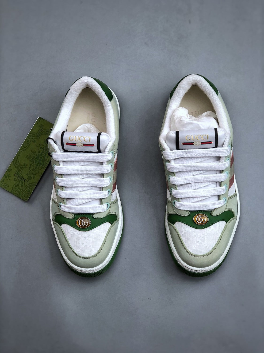 Gucci Women's Round Toe Comfort Screener Collection Embellished Webbing Thick Sole Low Top Sneakers Shoes #76363