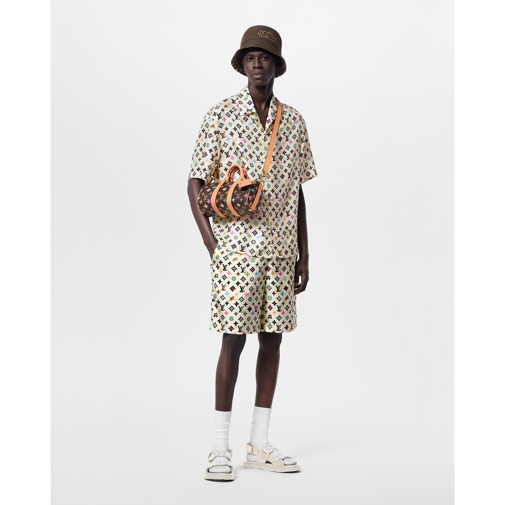 Louis Vuitton x Tyler MONOGRAM Printed Single-Breasted Mulberry Silk Loose Solid Color Summer Short Sleeve Shirt #71978