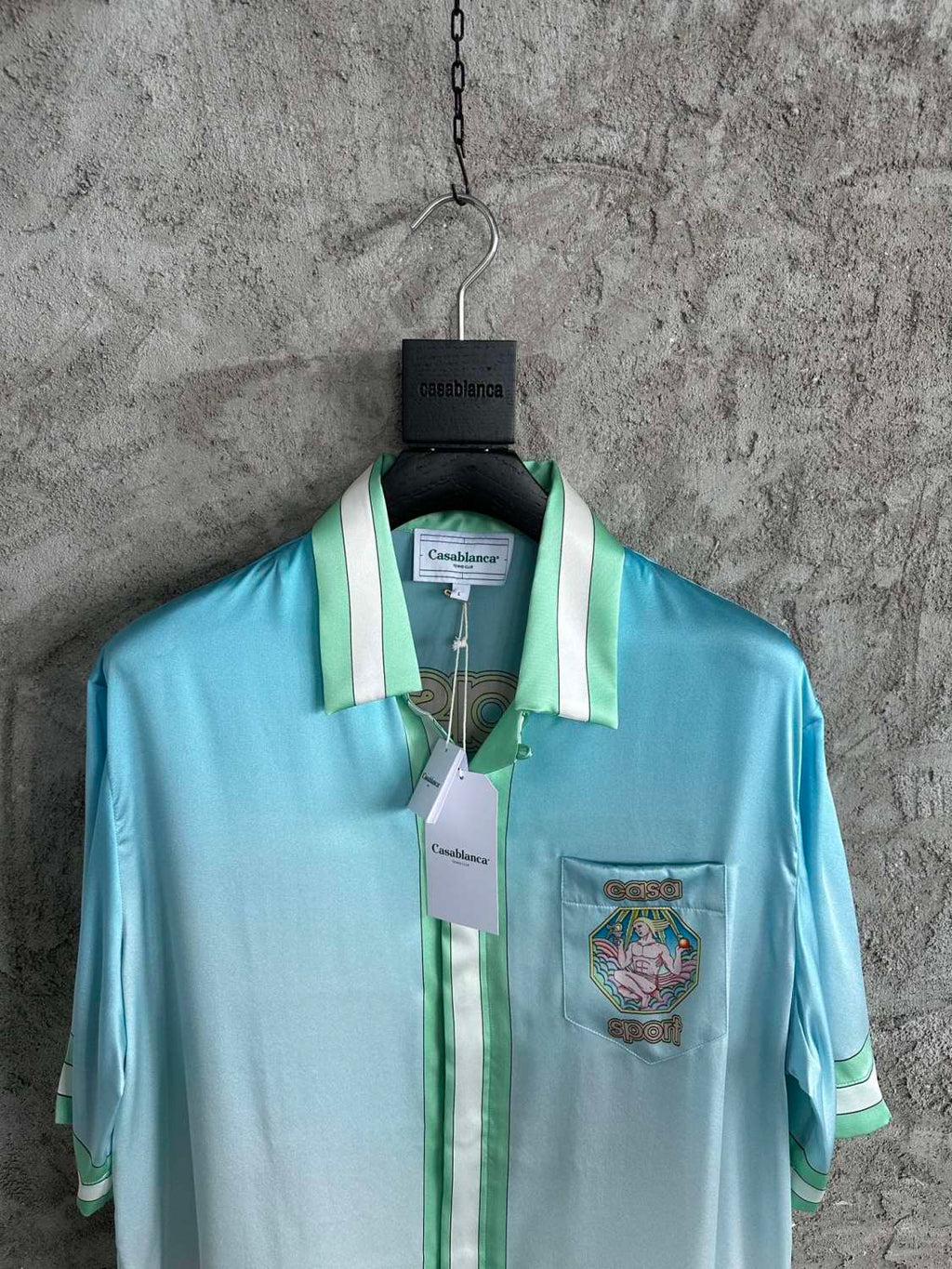 Casablanca Men's Summer Gradient Color Printed Single-Breasted Short-Sleeved Shirt and Casual Shorts Set Suit #77741