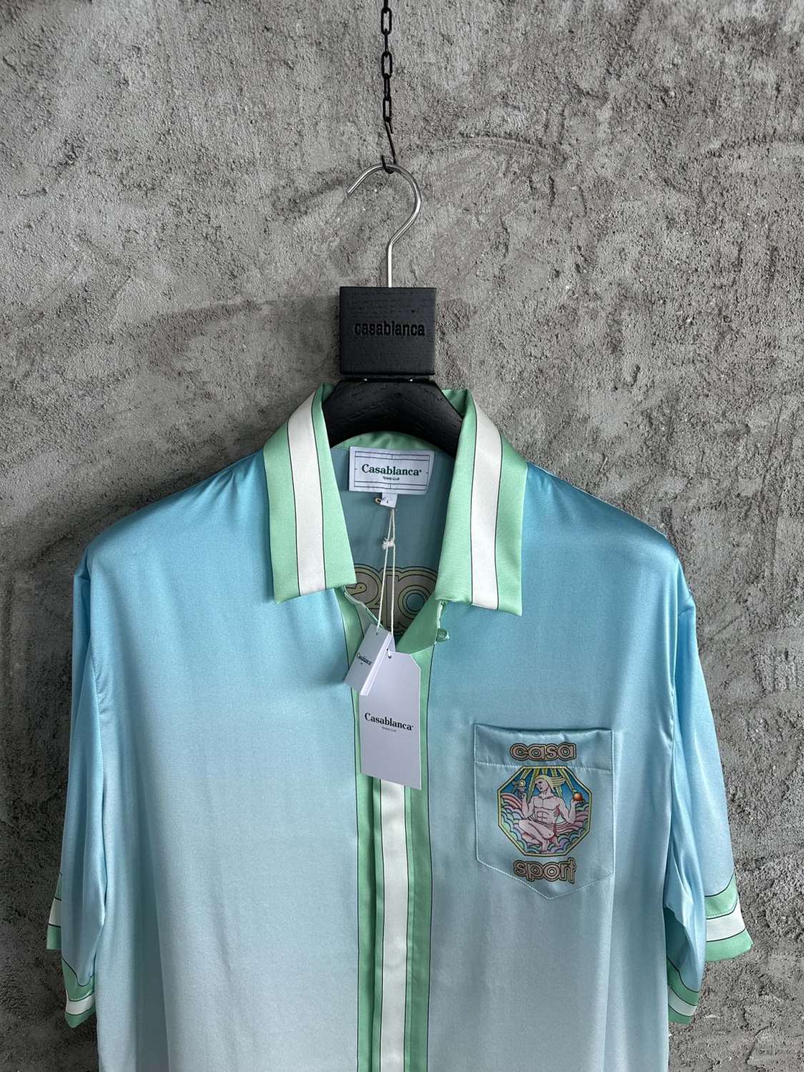Casablanca Men's Summer Gradient Color Printed Single-Breasted Short-Sleeved Shirt and Casual Shorts Set Suit #77741