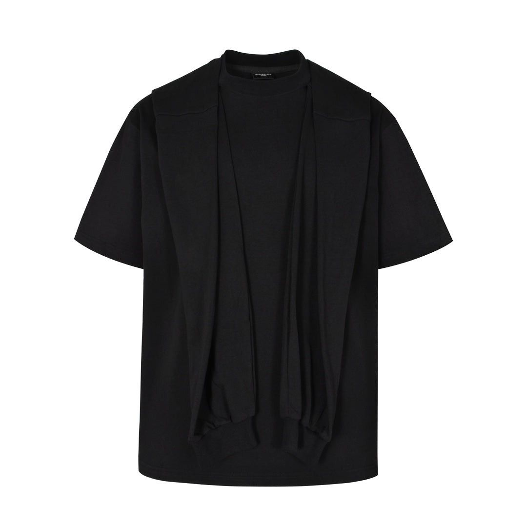 Balenciaga Men's and Women's Summer Solid Color Hooded Two-Piece Short Sleeve T-Shirt #77219