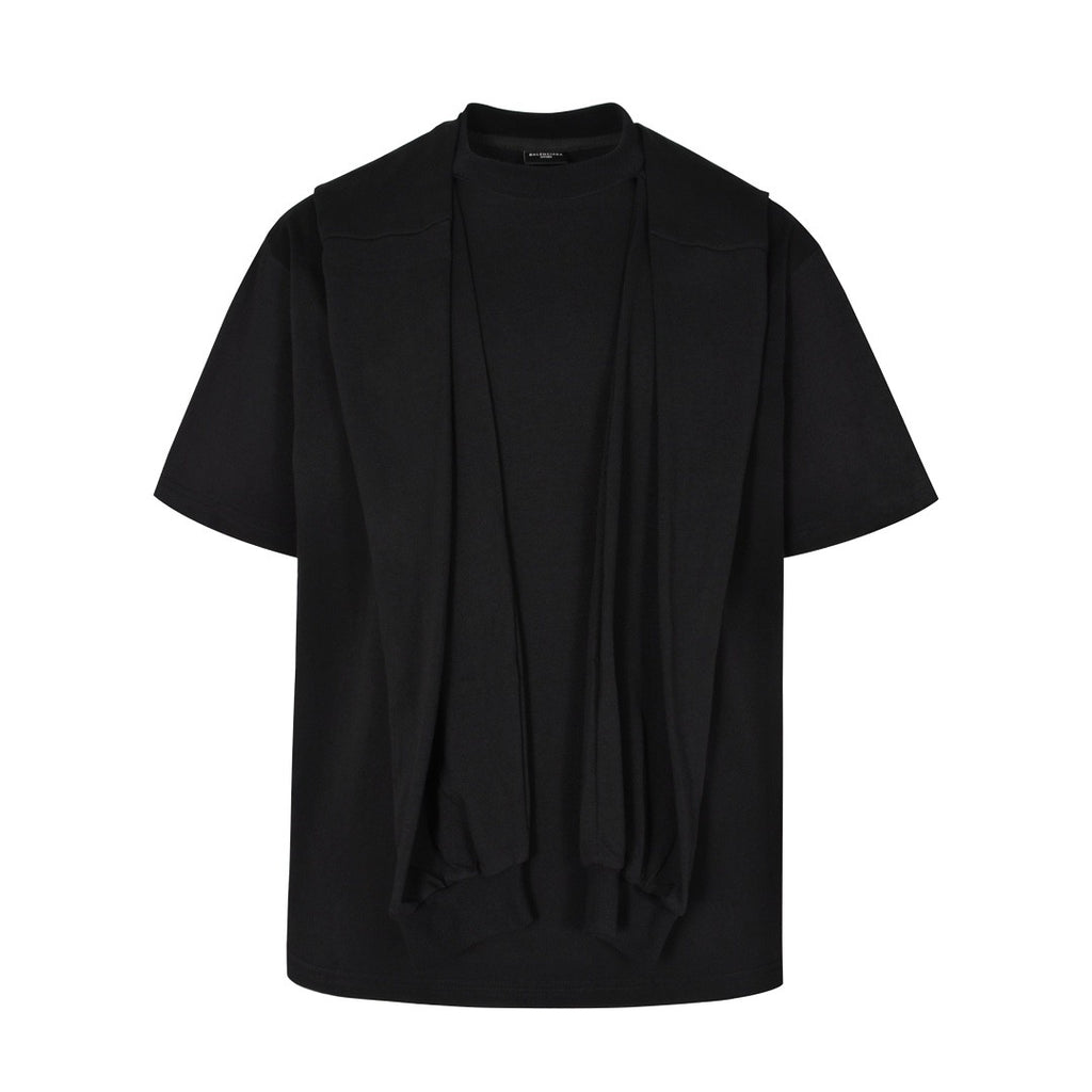 Balenciaga Men's and Women's Summer Solid Color Hooded Two-Piece Short Sleeve T-Shirt #77219