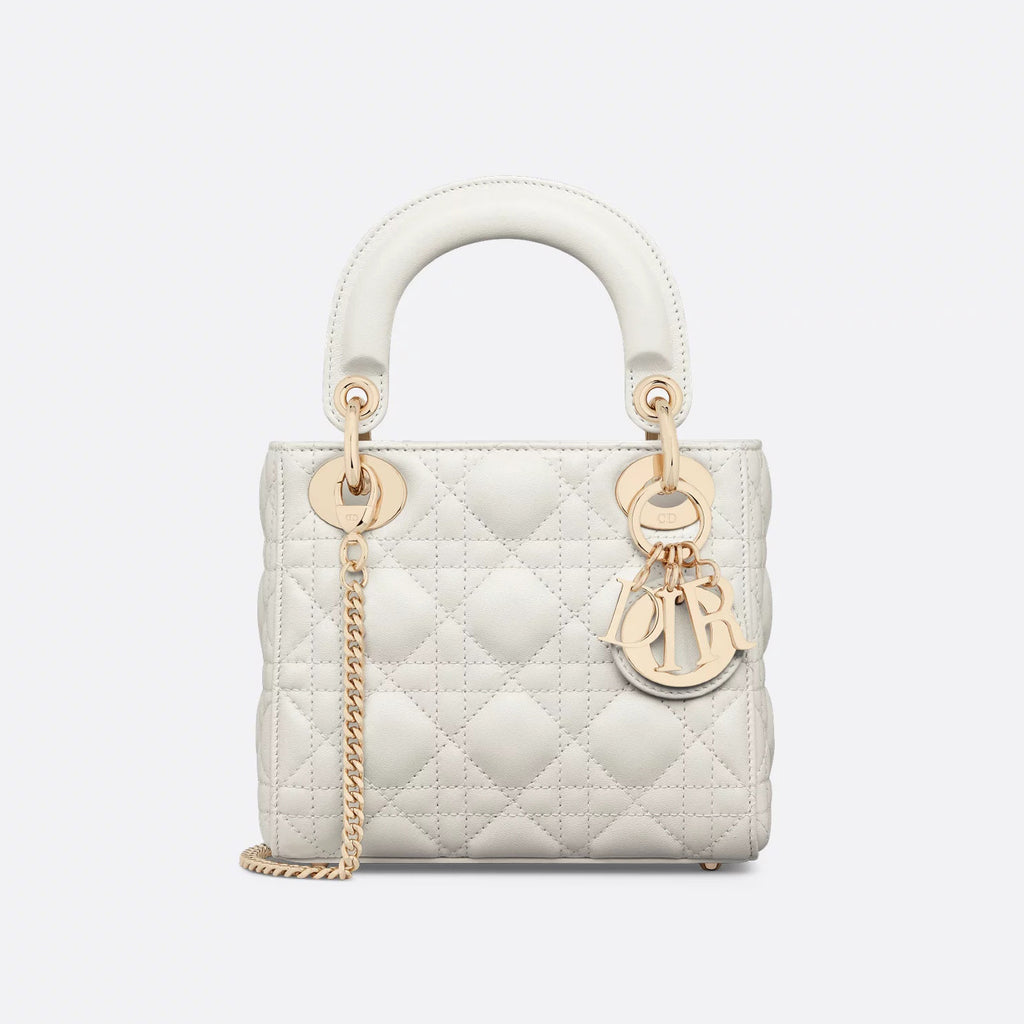 Dior Lady Women's Solid Color Metal Pendant Removable Chain Shoulder Strap Wicker Pattern Sheepskin Leather Single Shoulder Crossbody Handbag Bag Bags #77983