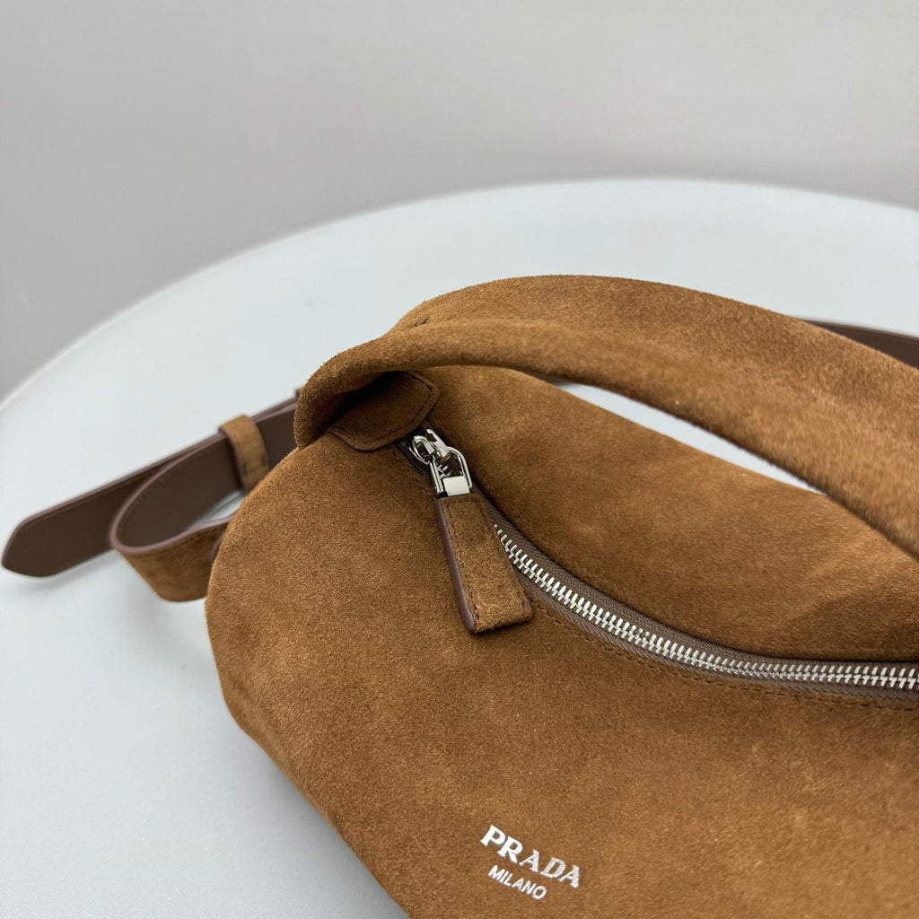 Prada Men's And Women's Solid Color Letter Print Zipper Closure Calfskin Shoulder Crossbody Handbag Bag Bags #76296