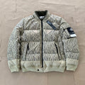 Stone Island Men's Winter Camo Glow-in-the-Dark Striped Solid Color Stand Collar Long Sleeve Zipper Down Jacket #81752