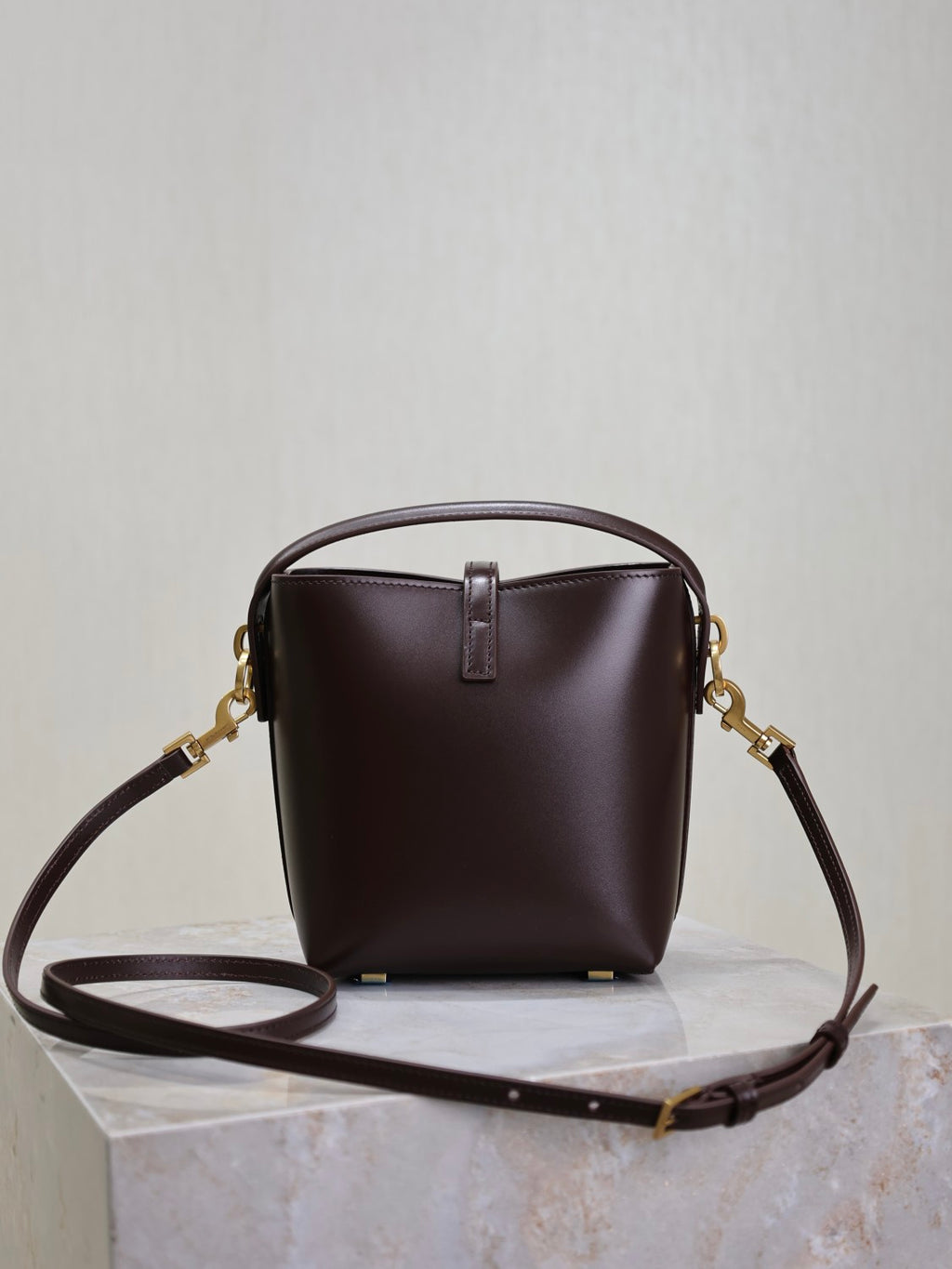 Saint Laurent Women's LE 37 Logo Hook Buckle mini Small Glossy Solid Color Bucket Bag Suede Leather Handbags Casual Bags 7490362R20W9207 #81334