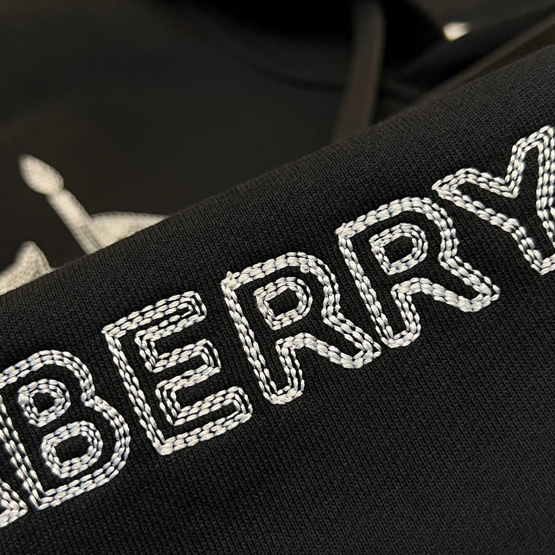 Burberry Embroidered Knight Pattern Hooded Sweatshirt Pullover #96225