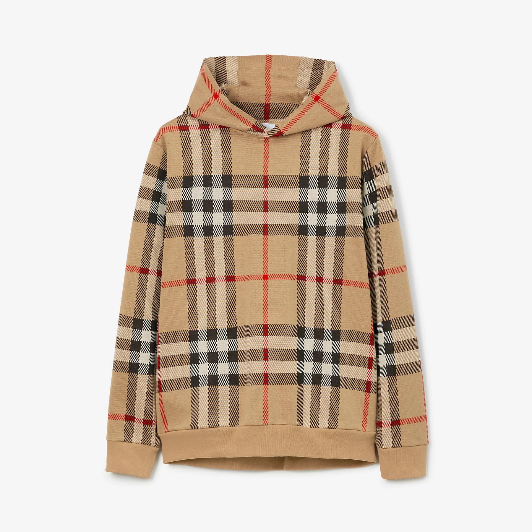 Burberry Check Cotton Jacquard Hoodie Plaid Sweatshirt Pullover #96325