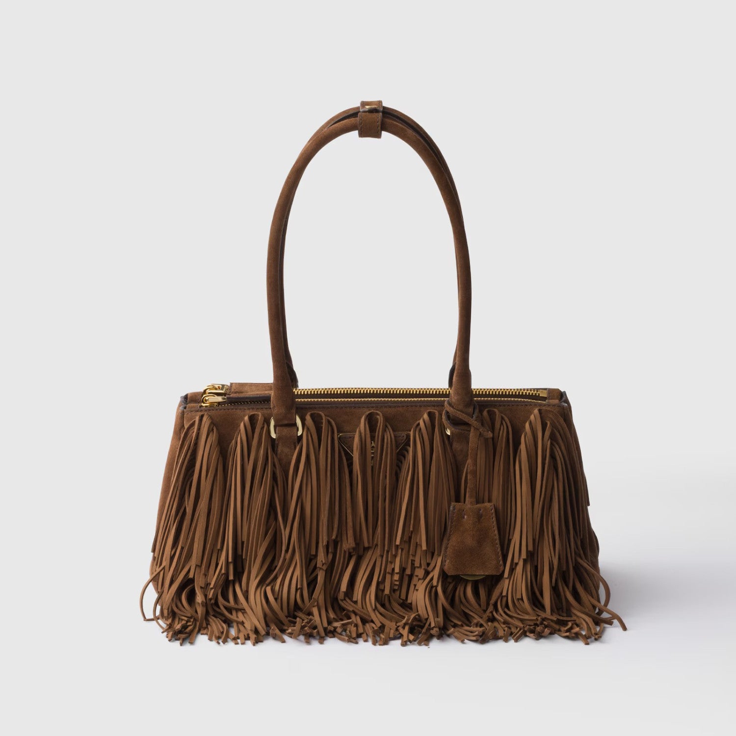 Prada Galleria Women's Solid Colour Metal Engraved Logo Tassel Design Calfskin Shoulder Bag Crossbody Bags Handbag #77979
