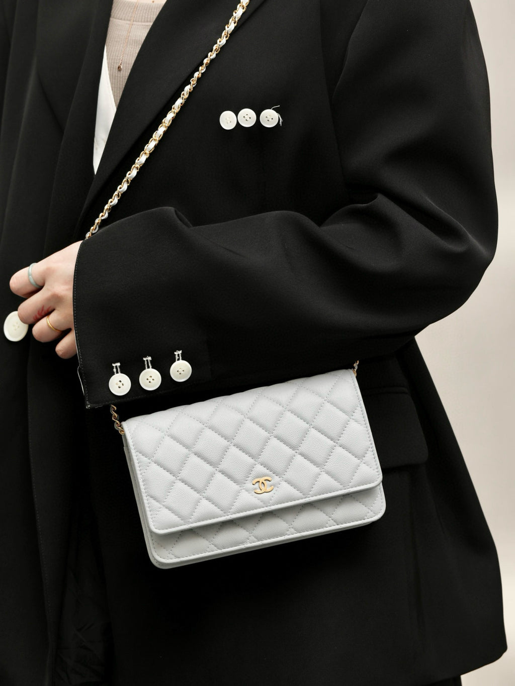 Chanel Woc Diamond Lattice Gold Logo Caviar Leather Chain Crossbody Bag Luxury Temperament Exquisite Women's Bag Bags  #81645