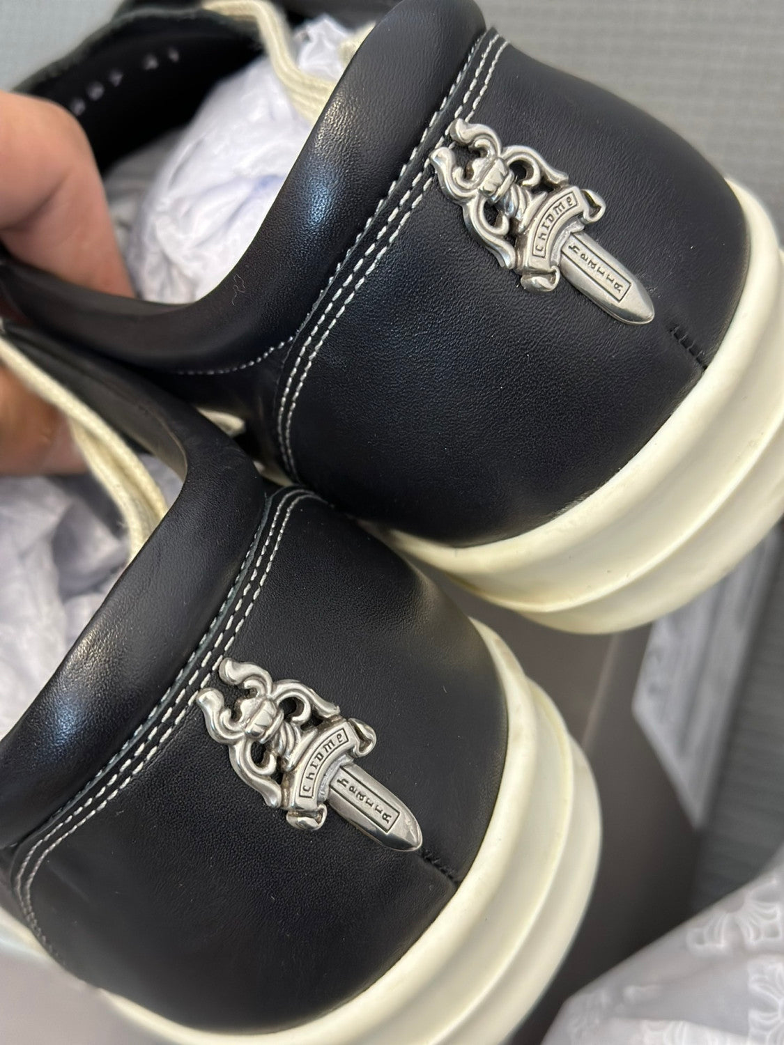 Rick Owens x Chrome Hearts Low Top Casual Shoes #336915