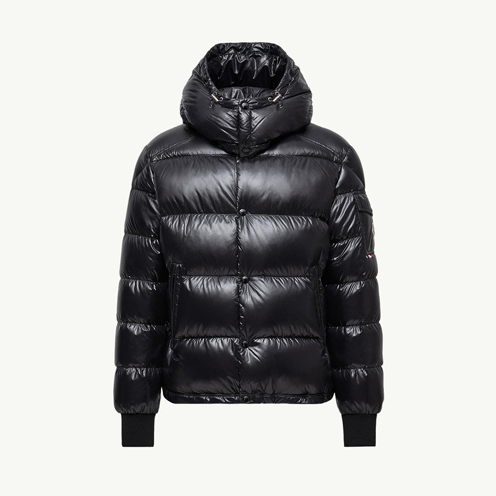 Moncler Black Maljasset Hooded Short Down Jacket #334164
