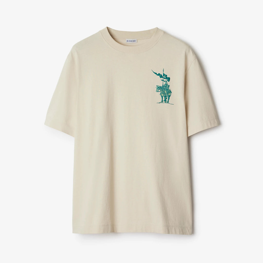 Burberry Men's Summer Knight Print Solid Color Cotton Round Neck Casual T-shirt #75516