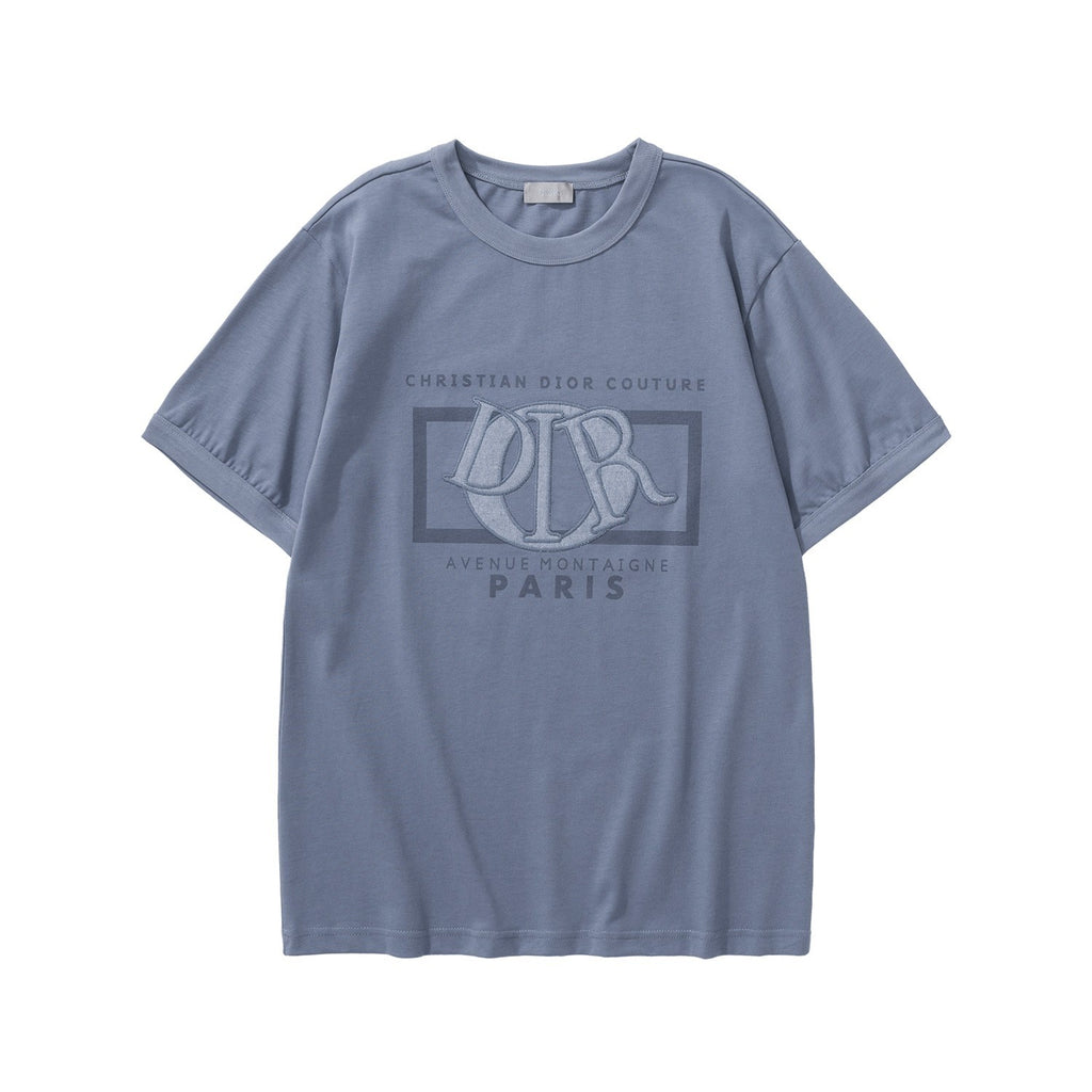 Dior Men's Summer Embroidered Letter Logo Round Neck Cotton Short Sleeve T-Shirt #99357