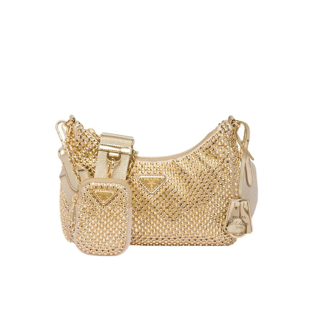 Prada Re-Edition 2005 Rhinestone-Embellished Crossbody Bag #375651
