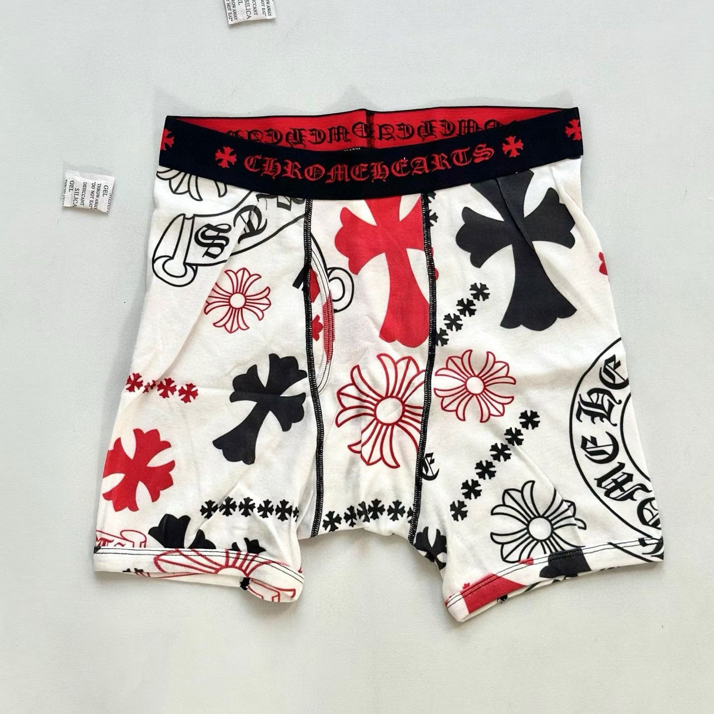 NlGO Chrome Hearts Men's Fashion Casual Logo Print Waistband Stretch Boxer Briefs Underwear #78541