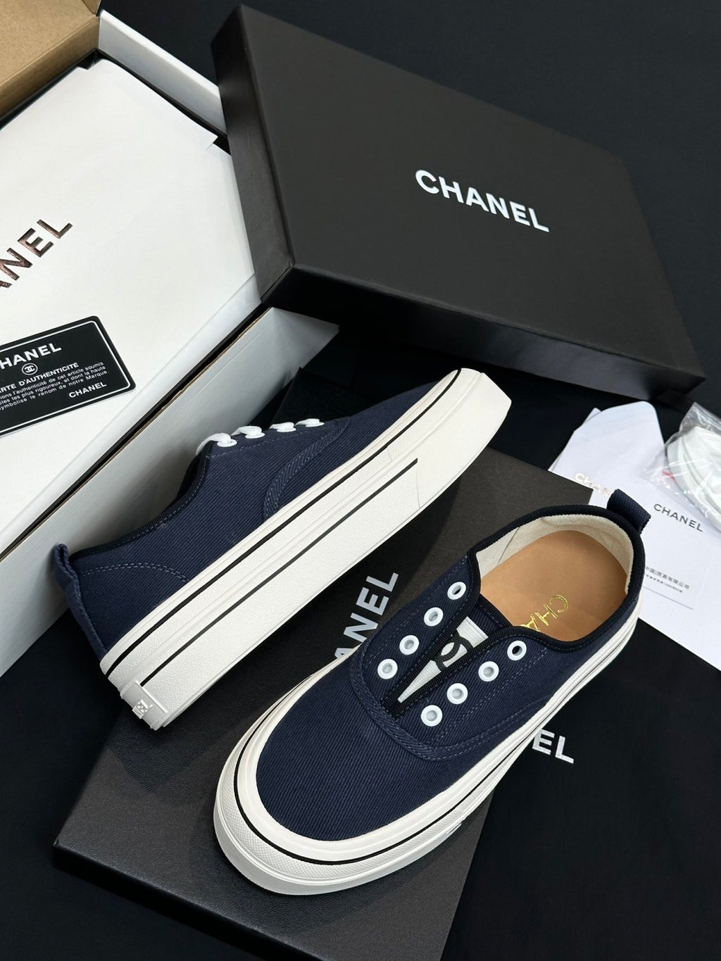 Chanel Platform Canvas Shoes #386499