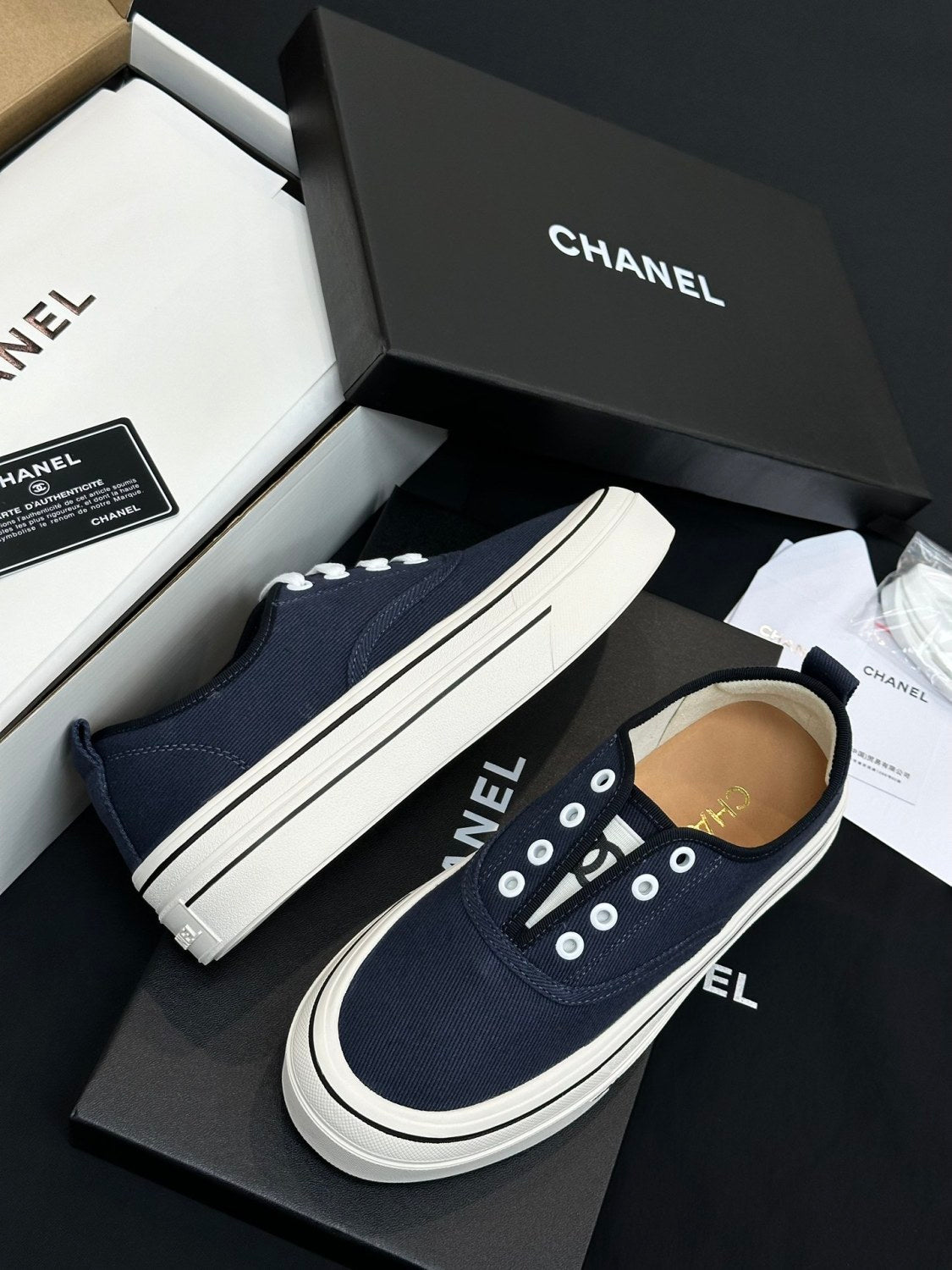 Chanel Platform Canvas Shoes #386499