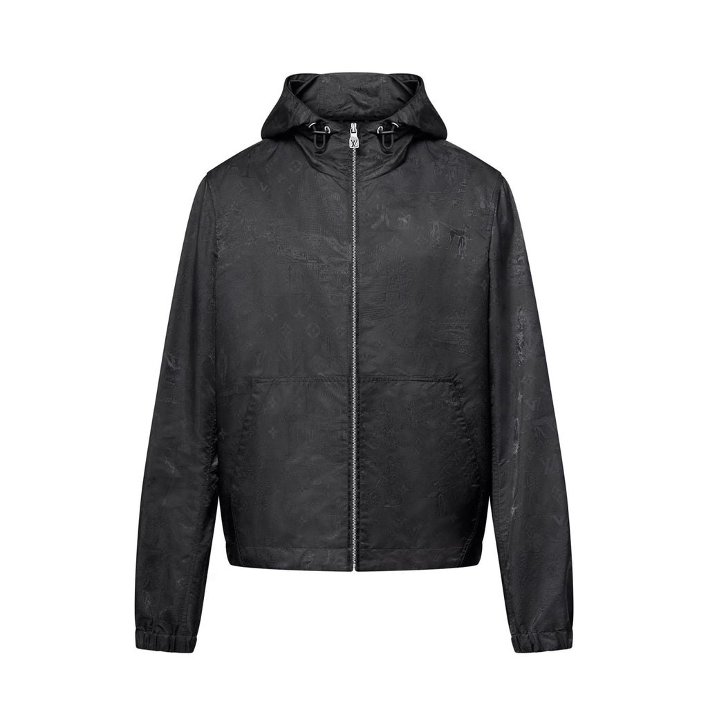 Louis Vuitton Men's Spring and Autumn Solid Color Logo Pattern Full Print Zipper Hooded Long Sleeve Jacket #76377