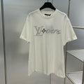 Louis Vuitton Men's Summer Cotton Hot Drill Logo Solid Color Round Neck Short Sleeve T-Shirt #98147
