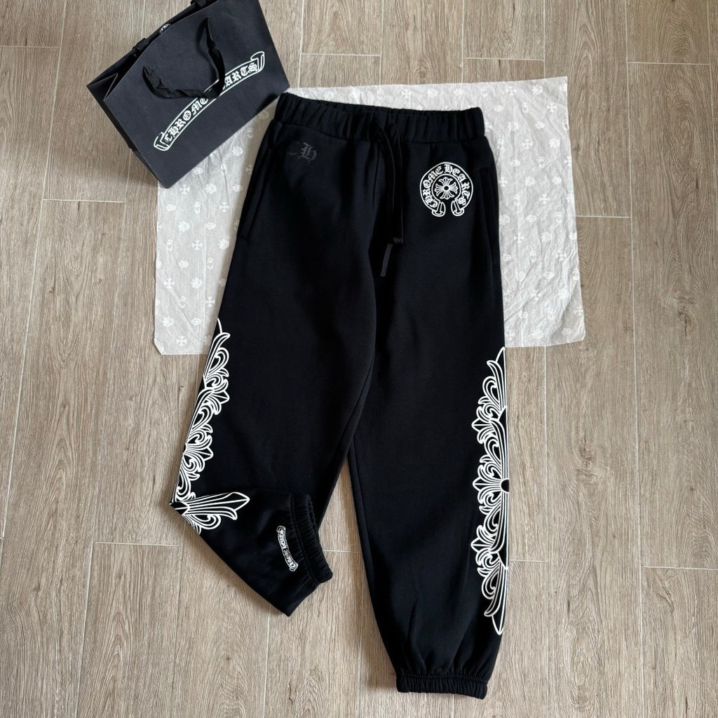 Chrome Hearts Side Floral Leg Pattern Hooded Sweatshirt Pants #375724