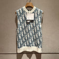 Dior Men's And Women's Spring/Summer Fashion Casual Letter Print Round Neck Sleeveless Wool Knitted Vest Sweater #78297
