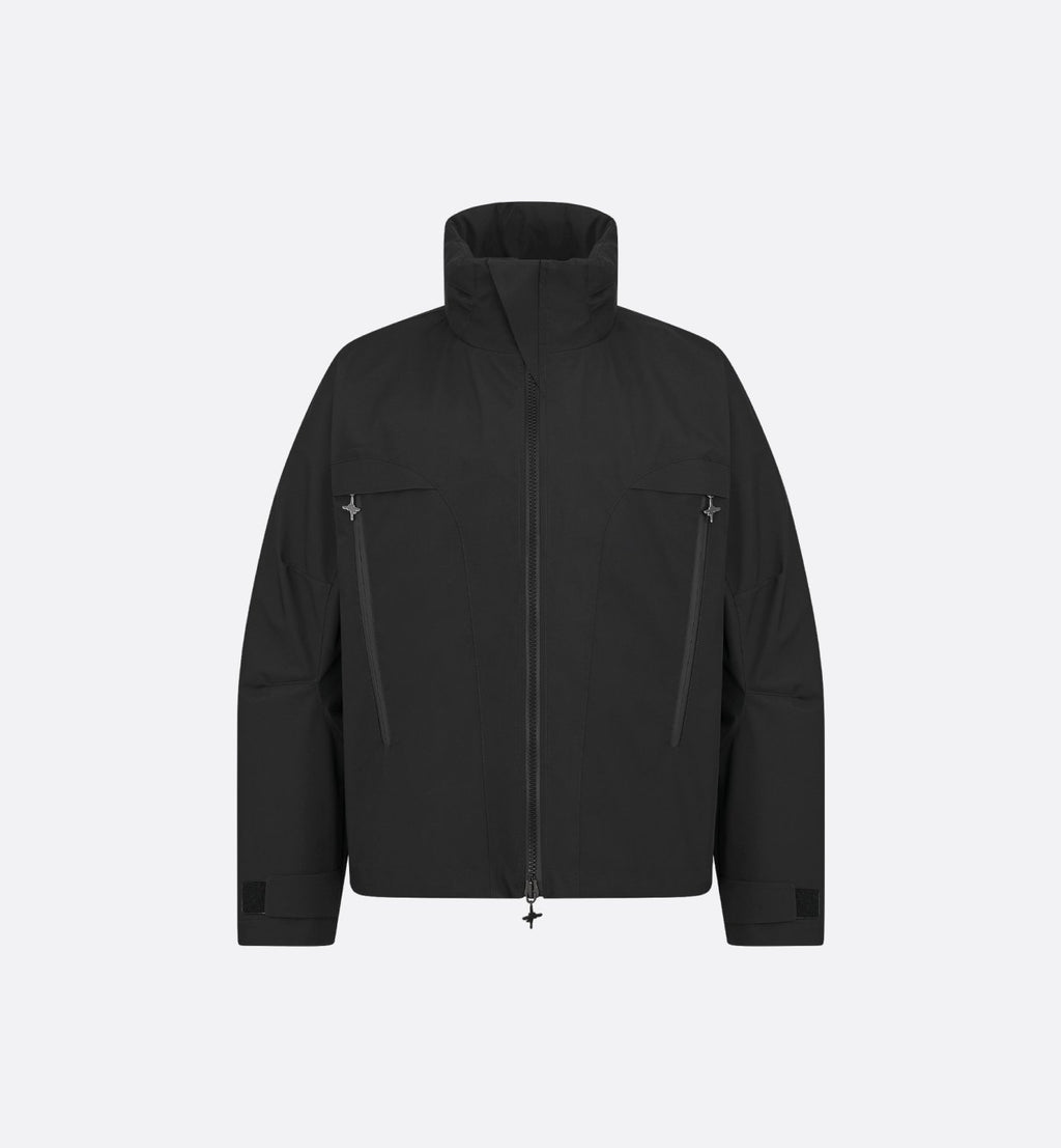 Dior And Lewis Hamilton Parker Coat Men's Fall And Winter Hooded Zipper Black Jacket Fashion Trend Logo Short Jacket #81418