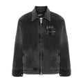 Enfants Riches Deprimes Men's And Women's Black Spring And Fall Washed And Aged Denim Zipper Jacket #98184
