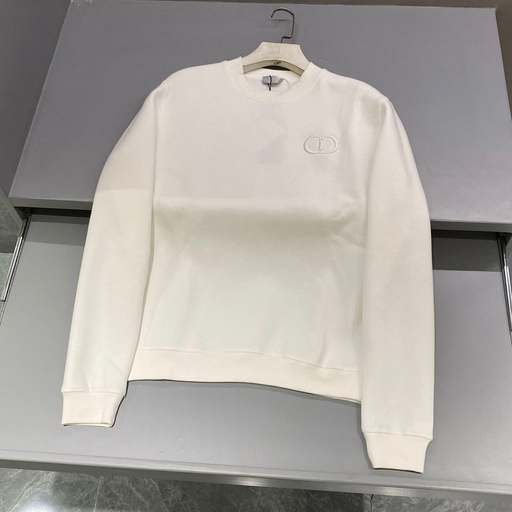Dior Men's Spring and Autumn Solid Color Embroidery Letter Logo Round Neck Cotton Long Sleeve Sweatshirt Pullover #72911