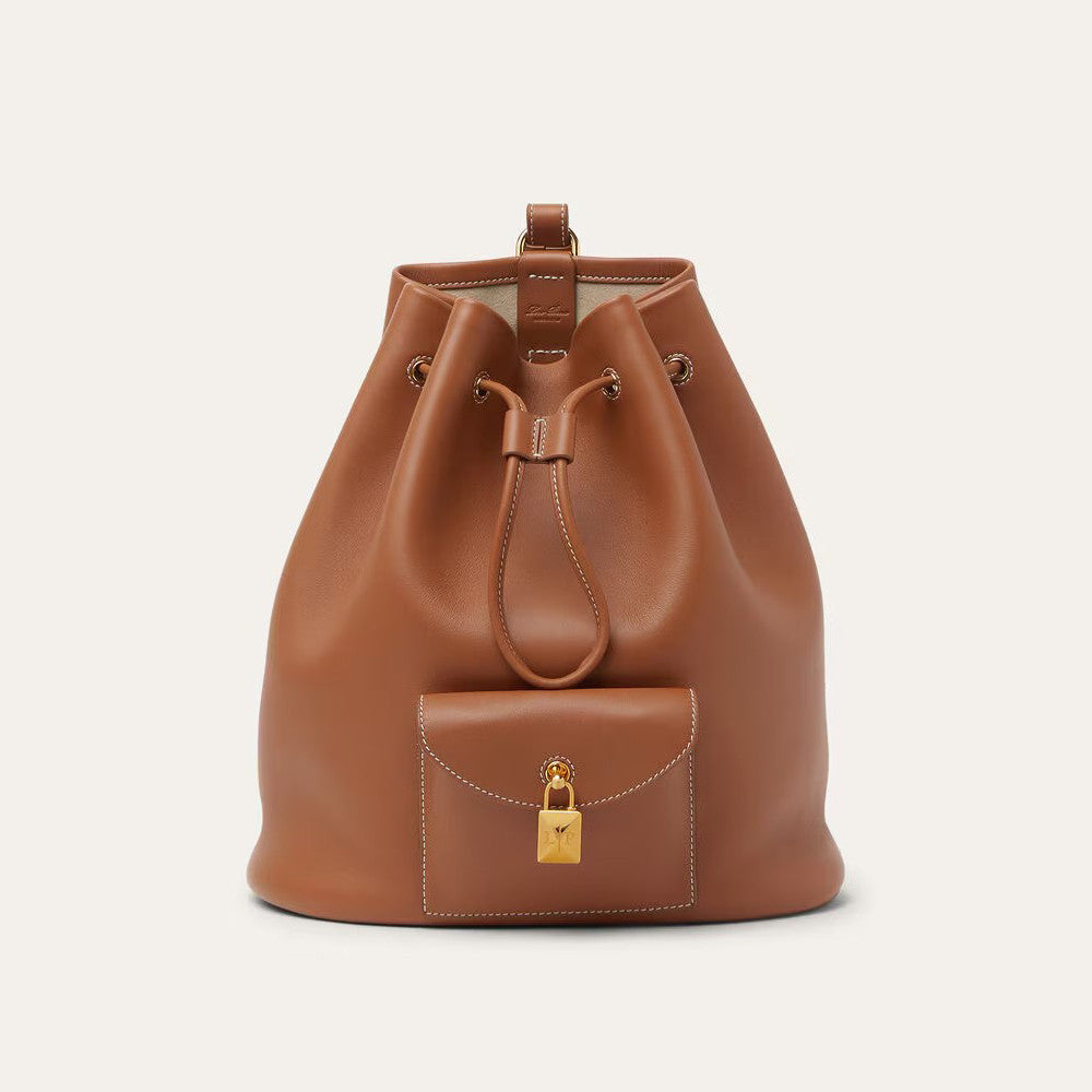 Loro Piana Women's Solid Color Adjustable Shoulder Strap Extra Drawstring Shoulder Bag Bags #76521