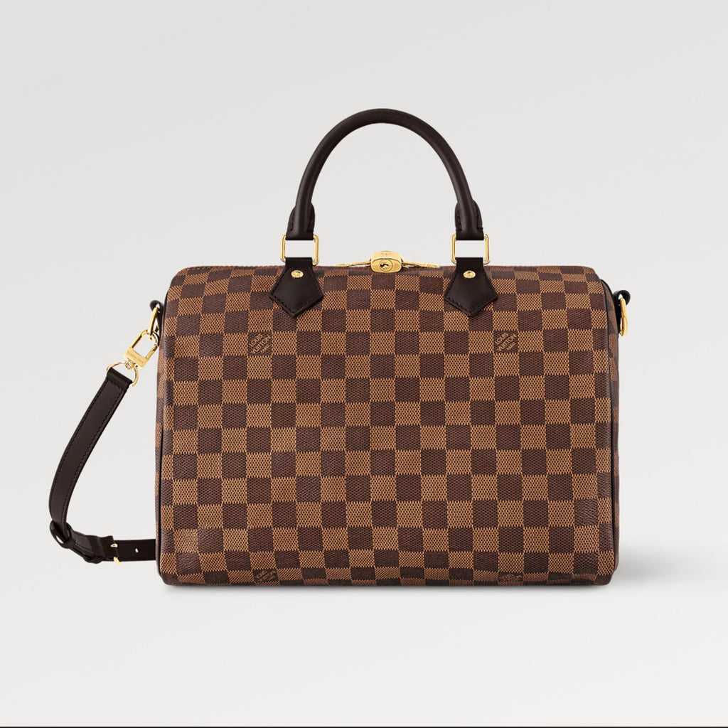 Louis Vuitton SPEEDY BANDOULIÈRE 30 Men's Women's Vintage Handbag Damier Ebene Canvas Checkerboard Fashion Luxury  Bag Bags N40590 #81157