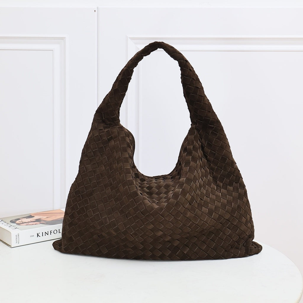 Bottega Veneta Hop Large Multicolor Collection Intrecciato Woven Shoulder Bag Suede Glossy Leather 100% Genuine Leather Fashion Temperament Bags 763970V3IV12190 #81129