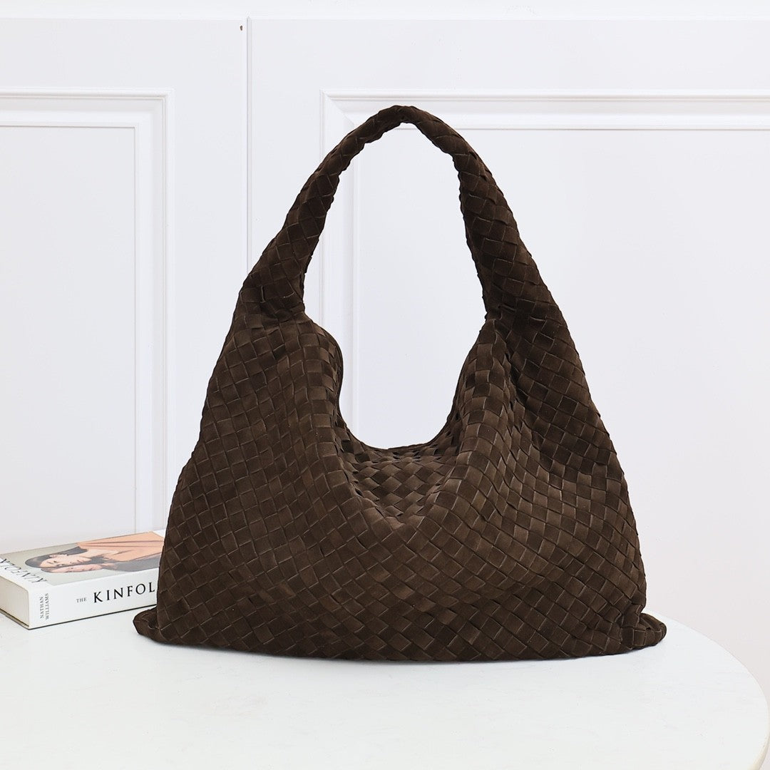 Bottega Veneta Hop Large Multicolor Collection Intrecciato Woven Shoulder Bag Suede Glossy Leather 100% Genuine Leather Fashion Temperament Bags 763970V3IV12190 #81129