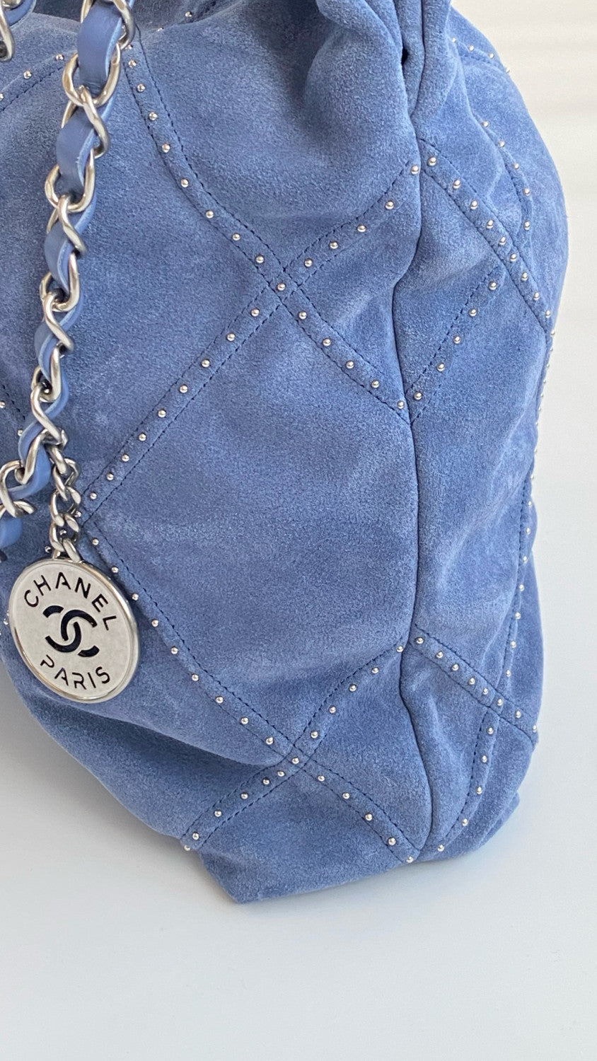 Chanel Women's Solid Colour Chain Shoulder Strap Denim Shoulder Tote Shopper Bags Bag #76917