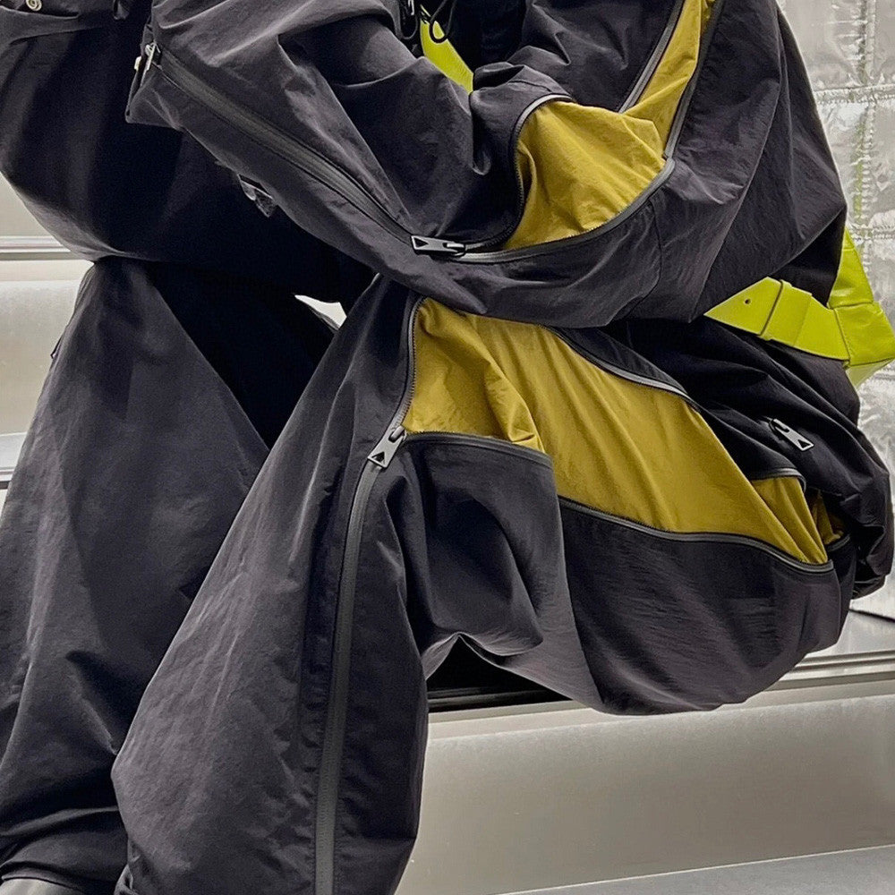 Bottega Veneta Colorblocked Zipper Drawstring Loose Hooded Jacket Casual Pants Ngvp #6874