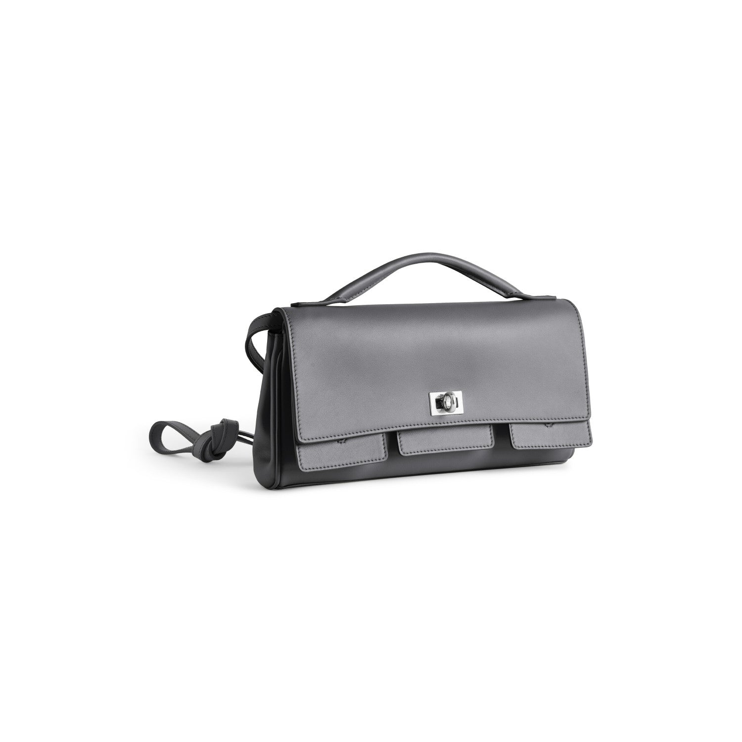 Balenciaga Women's Bel Air Small Clutch Bag Logo Printed Solid Color Leather Tote Bag Bags 8349432ABAV6036 Ngvp #1244