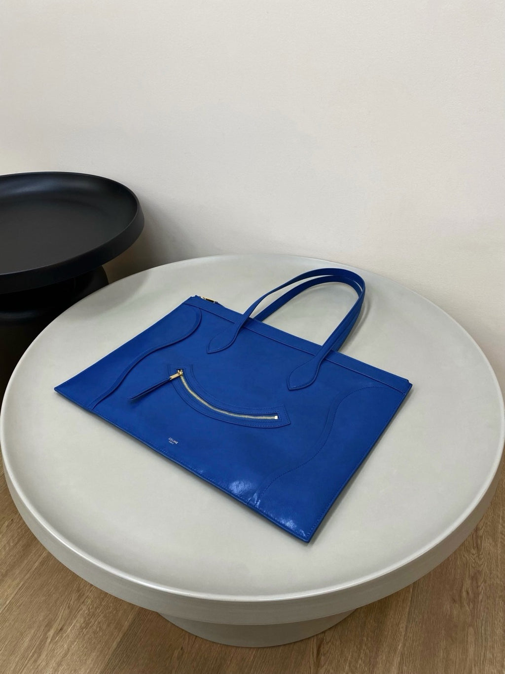 Celine Flat Cabas Smile Leather Bags Handbag Commuter Laptop Bag # 195374