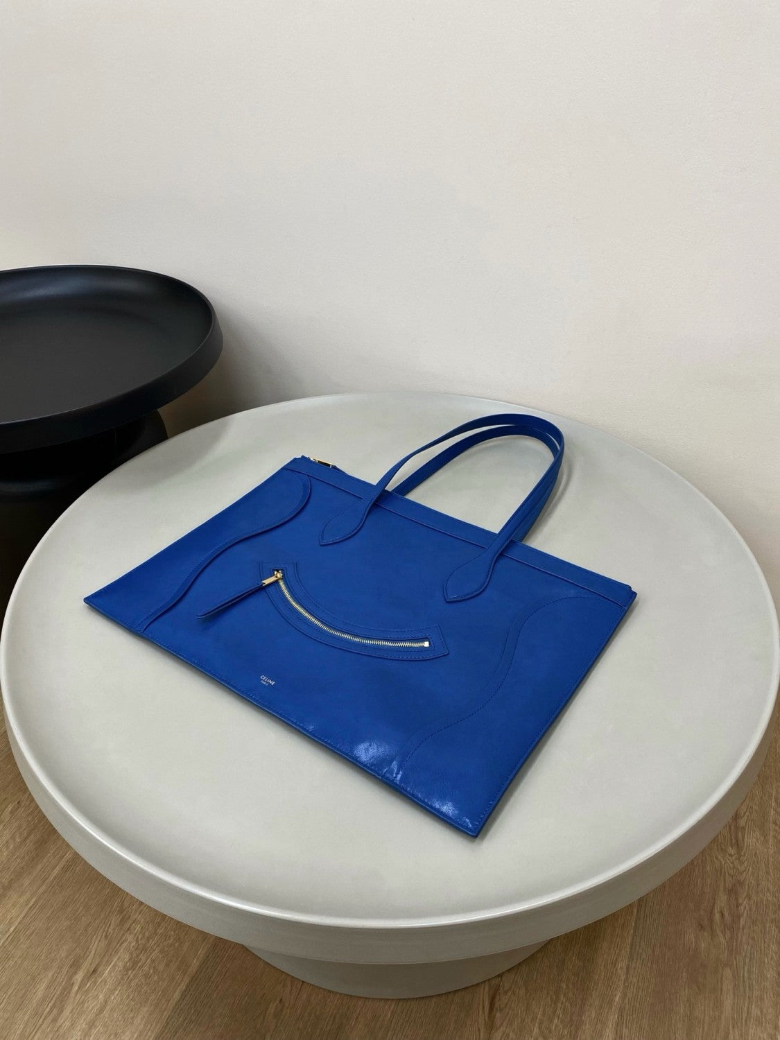 Celine Flat Cabas Smile Leather Bags Handbag Commuter Laptop Bag # 195374