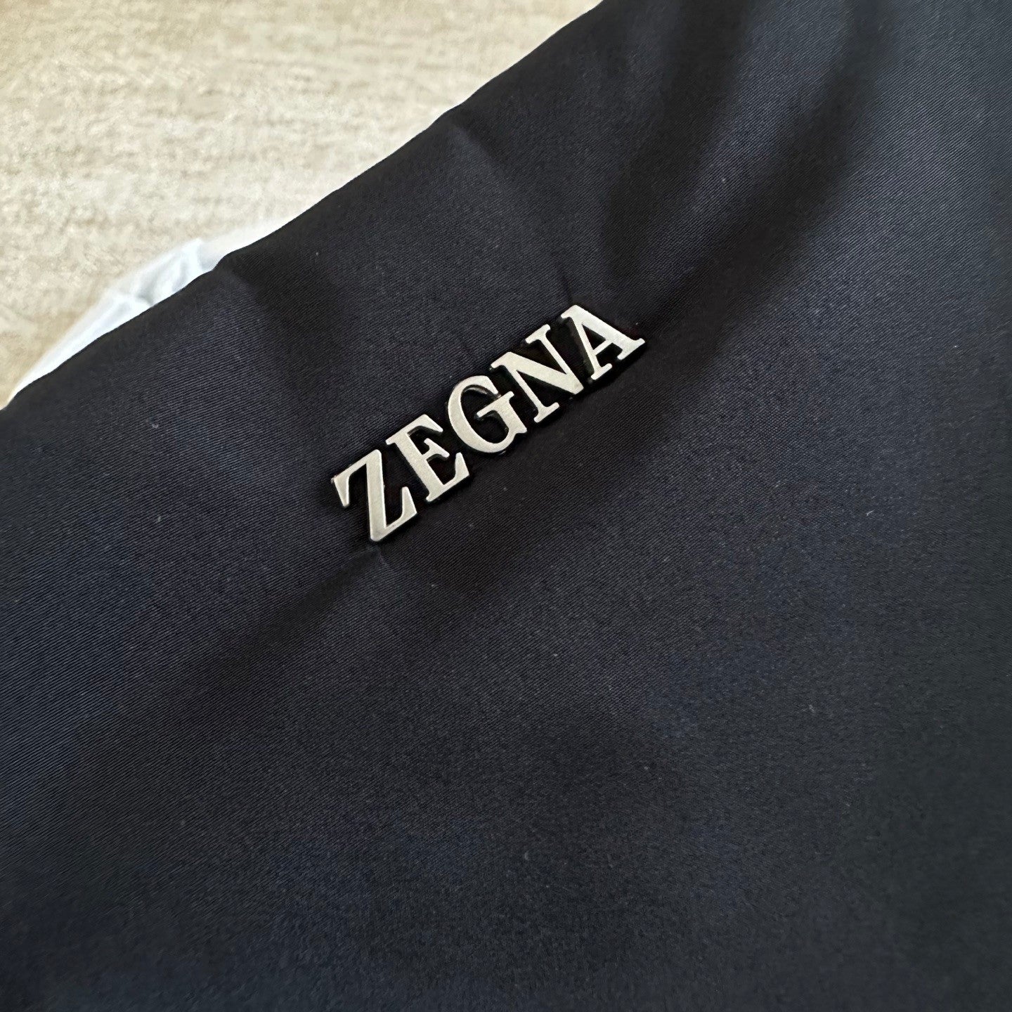Zegna Ranglan Handbag Bags Black Technology Fabric Luggage Bag # 195388