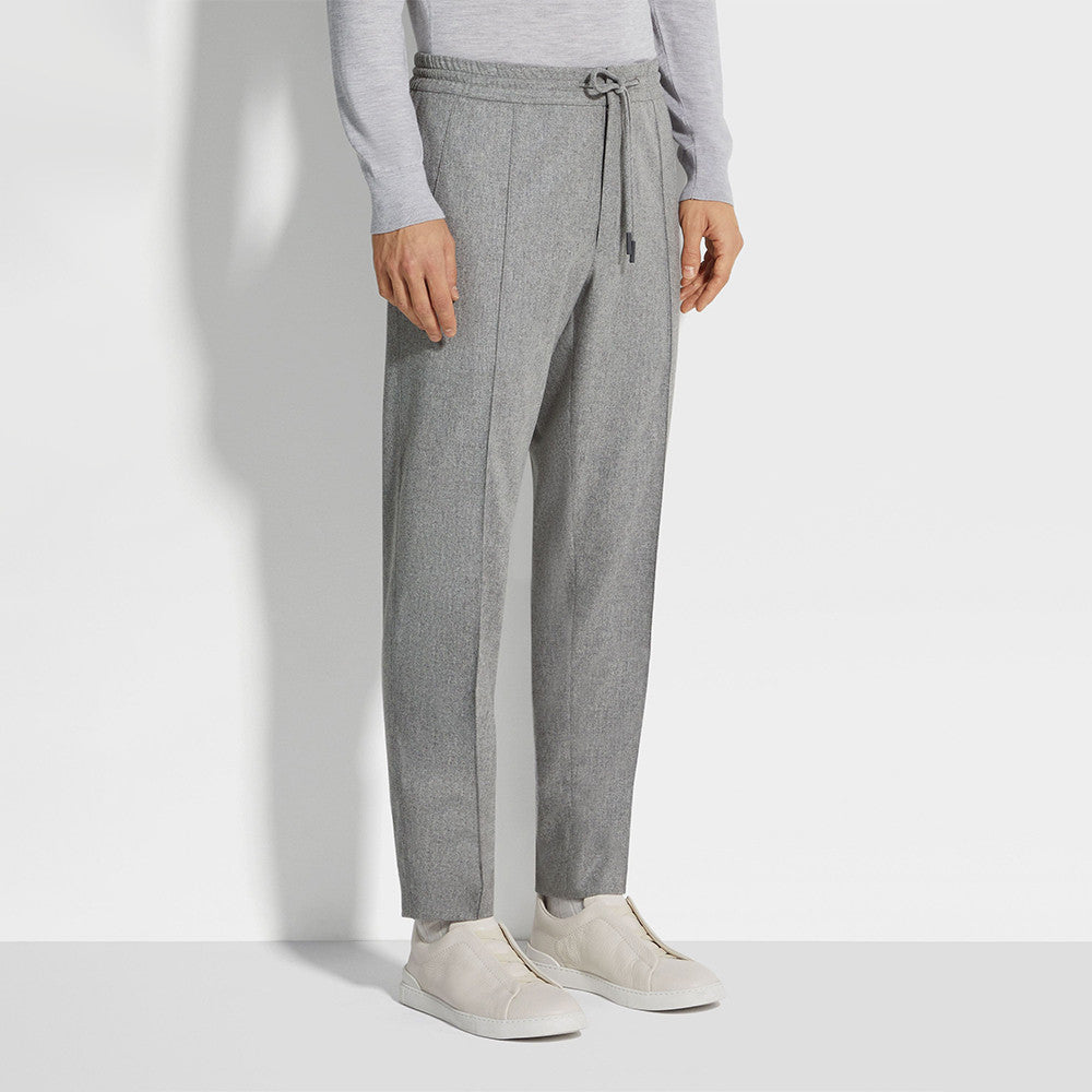 Zegna Grey Mélange Wool Joggers #334675