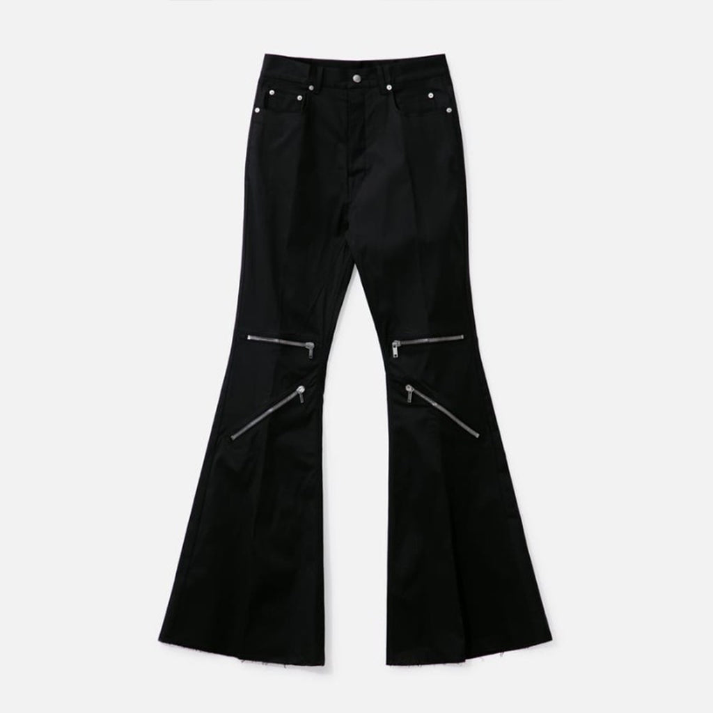 Rick Owens Men's Dark Style Trend Zipper God Pants Skinny Leg Long Flared Trousers Trendy High Street Men's Clothing Ngvp #1994