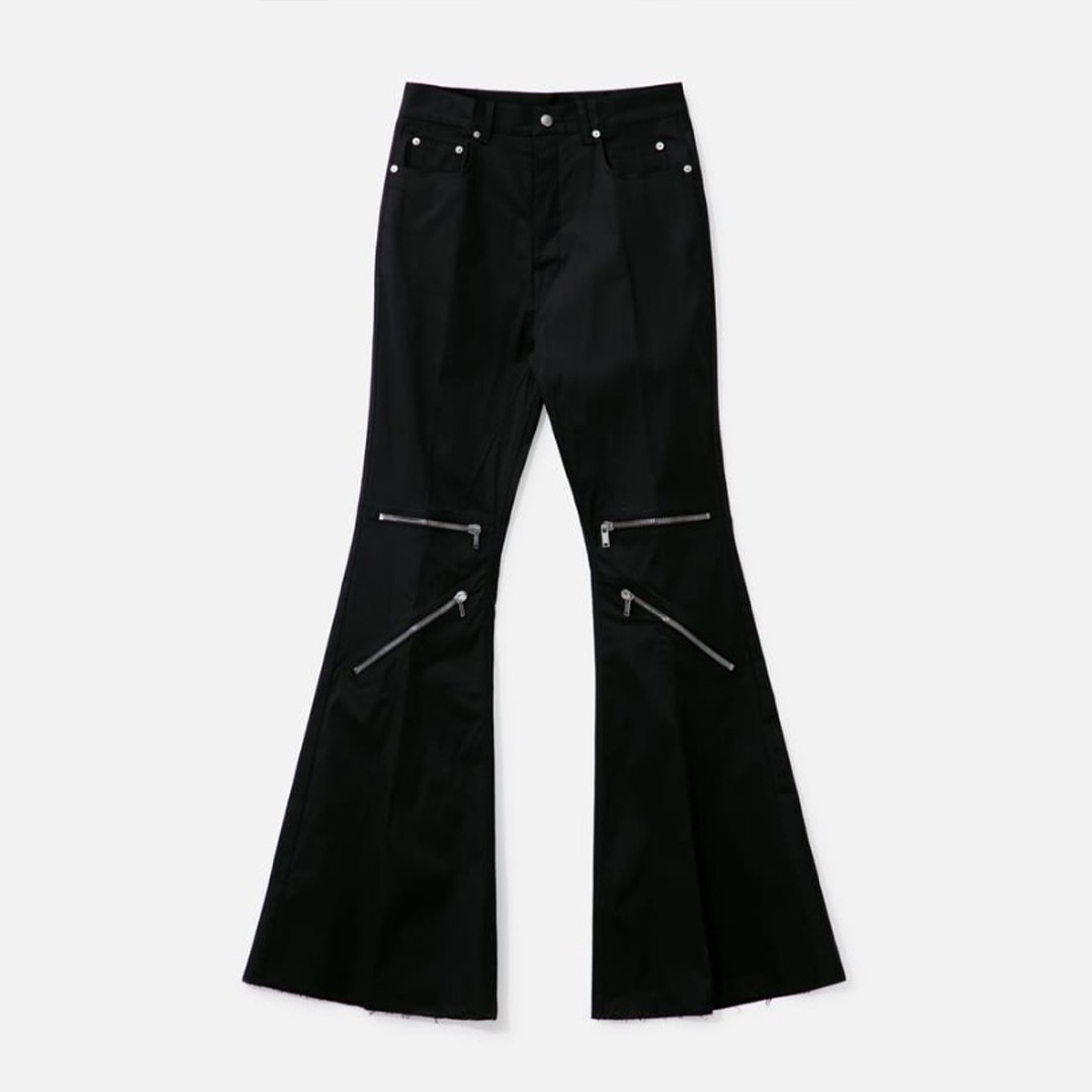 Rick Owens Men's Dark Style Trend Zipper God Pants Skinny Leg Long Flared Trousers Trendy High Street Men's Clothing Ngvp #1994