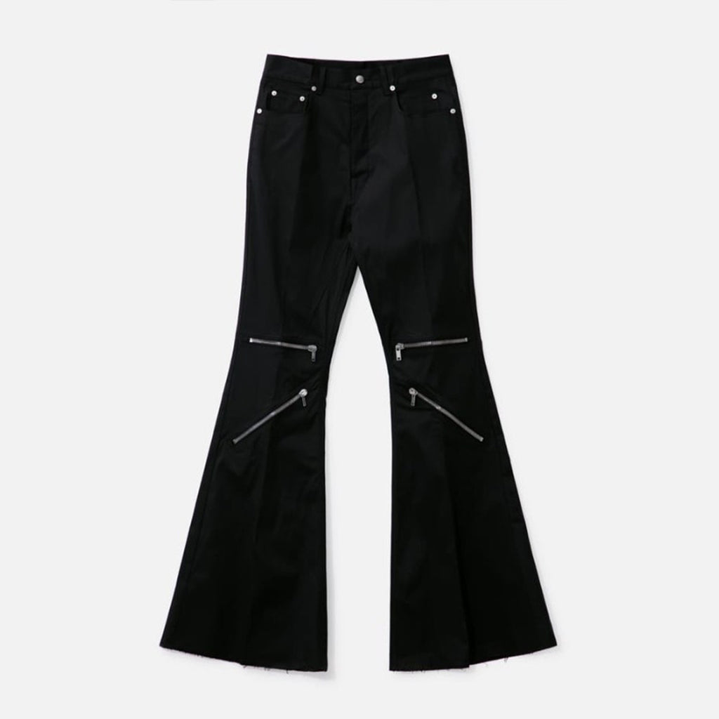 Rick Owens Men's Dark Style Trend Zipper God Pants Skinny Leg Long Flared Trousers Trendy High Street Men's Clothing Ngvp #1994