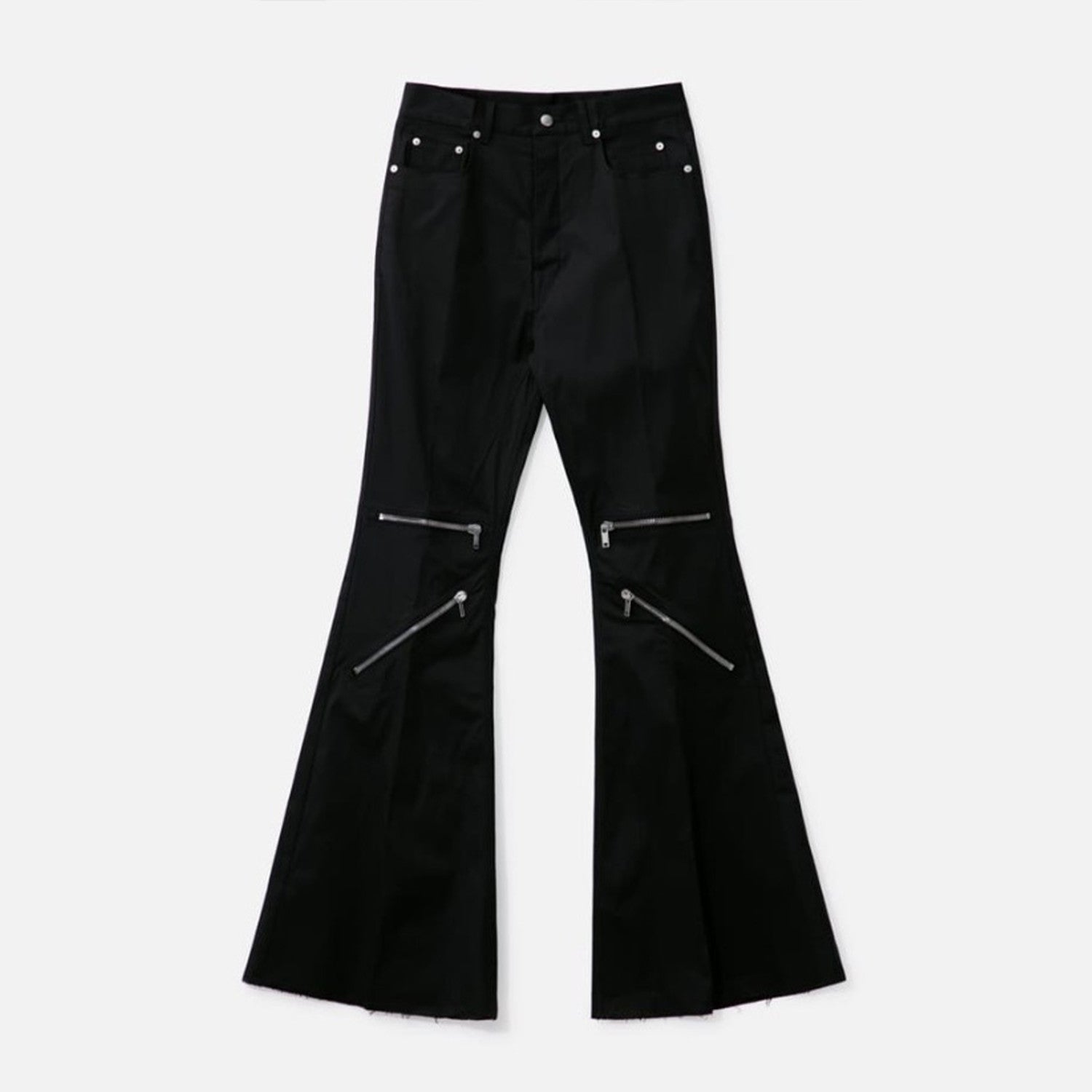 Rick Owens Men's Dark Style Trend Zipper God Pants Skinny Leg Long Flared Trousers Trendy High Street Men's Clothing Ngvp #1994